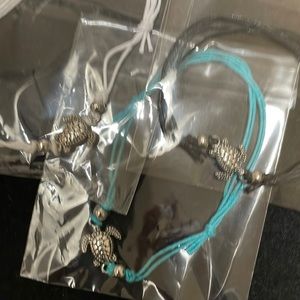 Set of 3 turtle string anklets